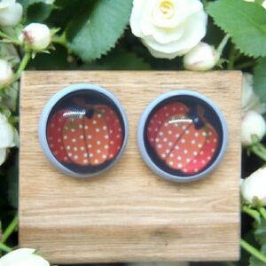 3/$15 polka dotted pumpkin stud earrings
